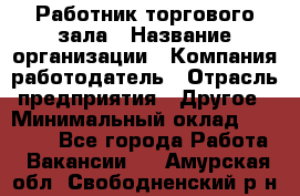 Работник торгового зала › Название организации ­ Компания-работодатель › Отрасль предприятия ­ Другое › Минимальный оклад ­ 21 500 - Все города Работа » Вакансии   . Амурская обл.,Свободненский р-н